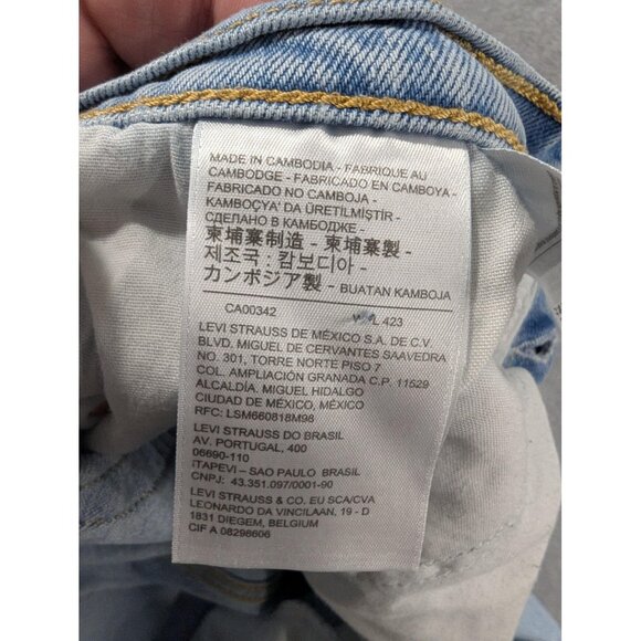 Levis Wedgie Icon Fit Jeans Womens 27 Light Wash High Rise Button Fly Raw Hem - Picture 14 of 16